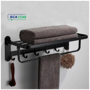 Porte-serviette étagère Noir